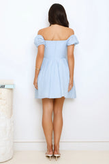 Rosebud Radiance Off Shoulder Mini Dress Ivory