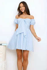 Rosebud Radiance Off Shoulder Mini Dress Ivory