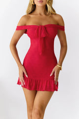 Tides Of Love Off Shoulder Mini Dress