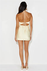Yours To Love Satin Halter Mini Dress